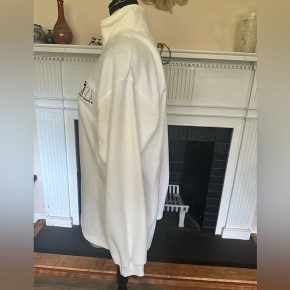 Disney World 1971 Mickey White Fleece Quarter Zip Pullover USA M Vintage 01 Y2K - Picture 10 of 16